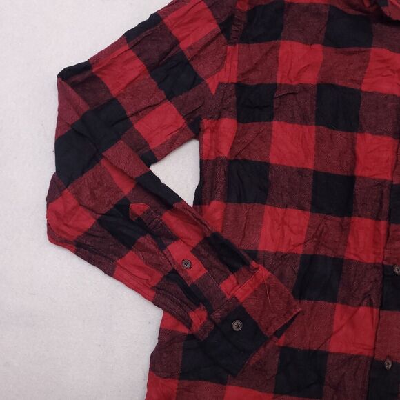Croft & Barrow Buffalo Check Flannel Button Up Shirt Mens Size Medium M Red - Picture 4 of 10